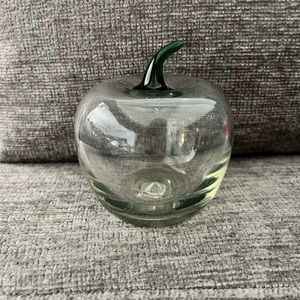 Blenko handcrafted glass apple. Made in the USA.